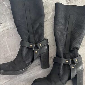 Stetson vintage women’s black shearling lined Biker boots size 8